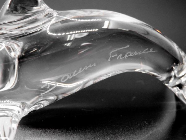 ドーム フランス Daum France クリスタル ドルフィン オブジェ Crystal Dolphin Sculpture クリア ●