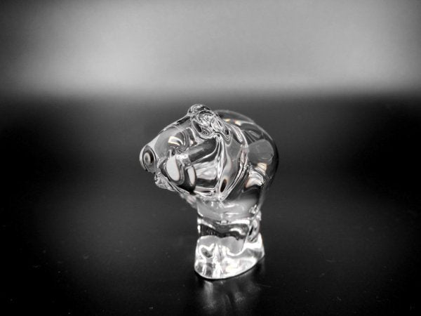 ドーム フランス Daum France クリスタル オブジェ 小熊 Crystal Sculpture Bear クリア ●