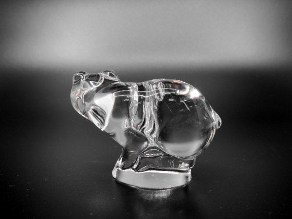 ドーム フランス Daum France クリスタル オブジェ 小熊 Crystal Sculpture Bear クリア ●