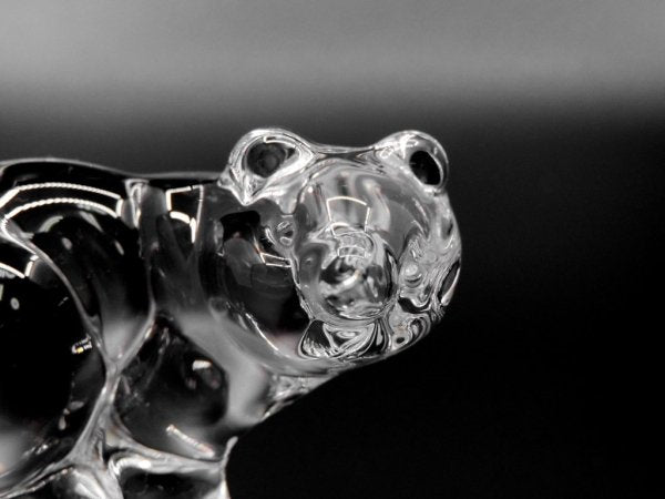 ドーム フランス Daum France クリスタル オブジェ 小熊 Crystal Sculpture Bear クリア ●