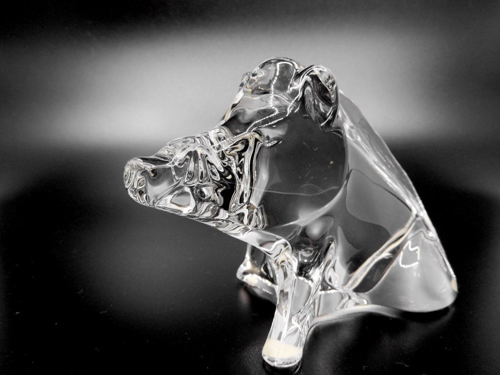 バカラ Baccarat 干支 クリスタル オブジェ イノシシ Crystal Sculpture boar 置き物 ●