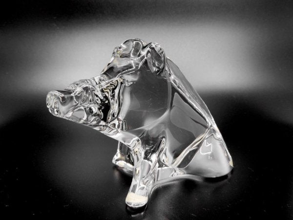 バカラ Baccarat 干支 クリスタル オブジェ イノシシ Crystal Sculpture boar 置き物 ●