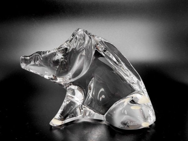 バカラ Baccarat 干支 クリスタル オブジェ イノシシ Crystal Sculpture boar 置き物 ●