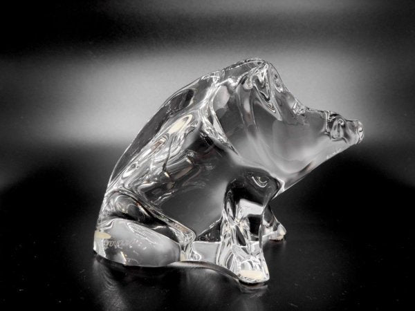 バカラ Baccarat 干支 クリスタル オブジェ イノシシ Crystal Sculpture boar 置き物 ●