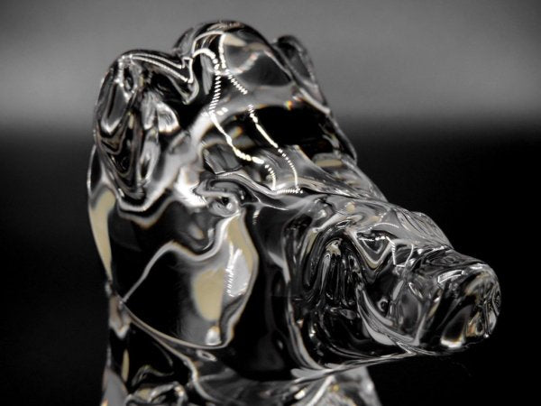 バカラ Baccarat 干支 クリスタル オブジェ イノシシ Crystal Sculpture boar 置き物 ●