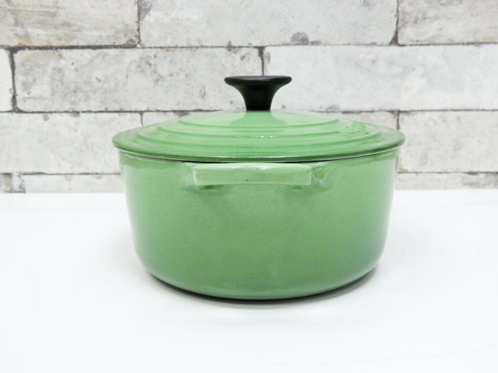 ルクルーゼ LECREUSET ココットロンド 18cm 鋳物ホーロー 両手鍋 ローズマリー 廃番カラー ●