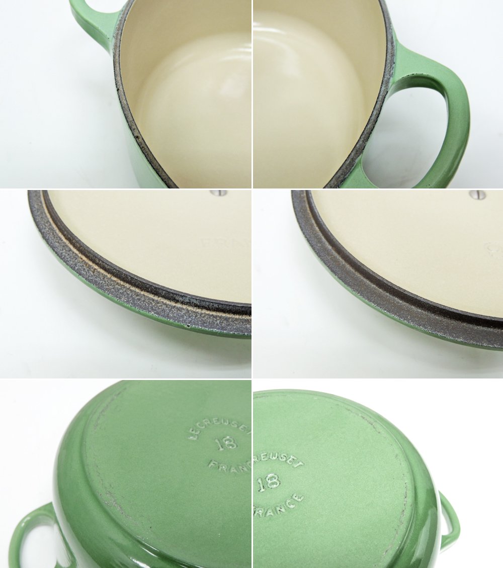 ルクルーゼ LECREUSET ココットロンド 18cm 鋳物ホーロー 両手鍋 ローズマリー 廃番カラー ●