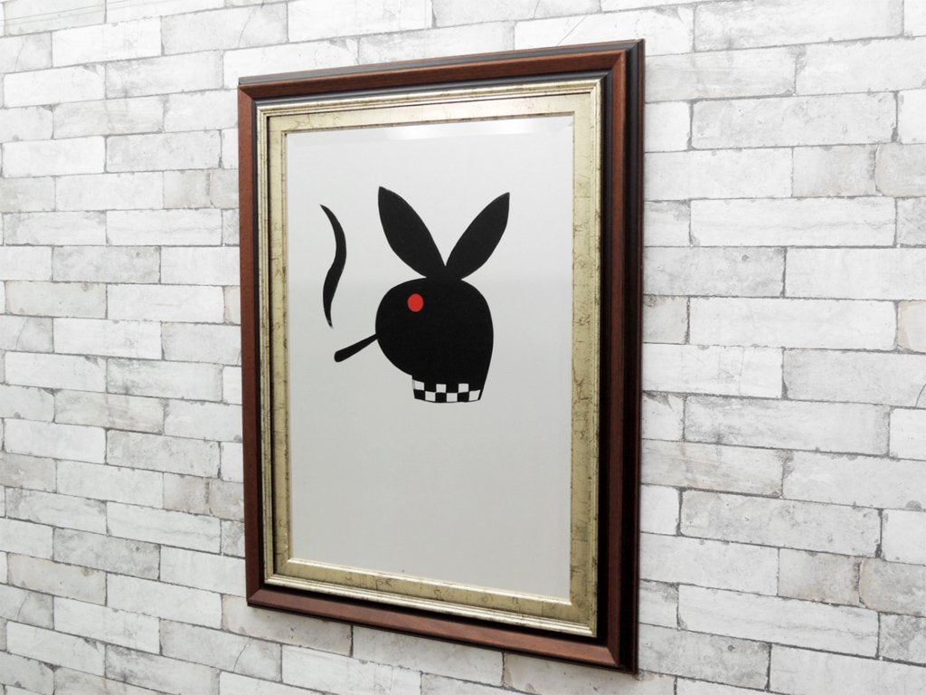 ビンテージスタイル vintage style プレイボーイ PLAYBOY ウォールミラー パブミラー 壁掛け イタリア ●