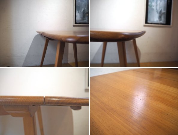 アーコール Ercol ドロップリーフテーブル ダイニングテーブル エルム材 ビーチ材 伸長式 W64～100～138cm UKビンテージ 英国 アンティーク ★