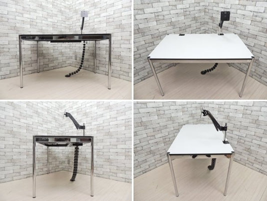 USMモジュラーファニチャー USMハラーテーブル アドバンス Haller table advance +スクリーンアーム+リンクチェーン 美品 B ●