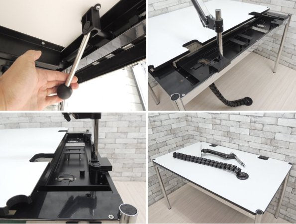 USMモジュラーファニチャー USMハラーテーブル アドバンス Haller table advance +スクリーンアーム+リンクチェーン 美品 B ●