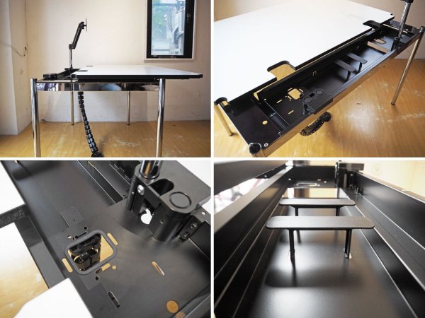 USMモジュラーファニチャー USMハラーテーブル アドバンス Haller table advance +スクリーンアーム+リンクチェーン 美品 ★