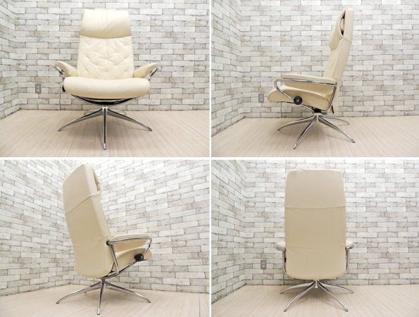 エコーネス EKORNES ストレスレス メトロ Stressless Metro リクライニングチェア オットマン付き 牛革 合計定価：320,000円以上 ●