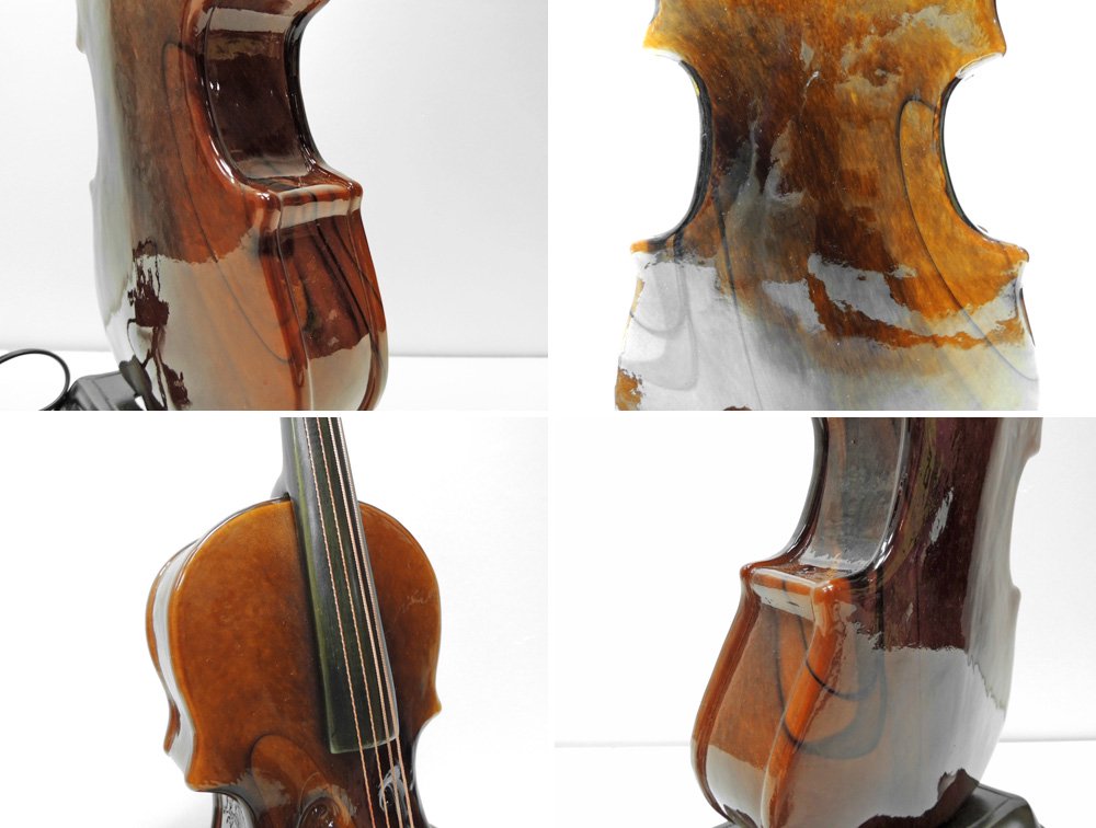 アンティークスタイル バイオリン型 テーブルランプ デコライト オブジェ ●