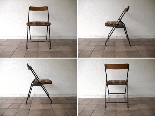 トラックファニチャー TRUCK FURNITURE スットチェア SUTTO CHAIR スチールロッド×オーク無垢材 タータンチェック インダストリアル ビンテージテイスト 稀少 廃盤品 ◇