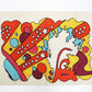 Mohawk ピーター・マックス Peter max ピローケース 枕カバー サイケデリック柄 70'sビンテージ アメリカ製 ポップアート ●