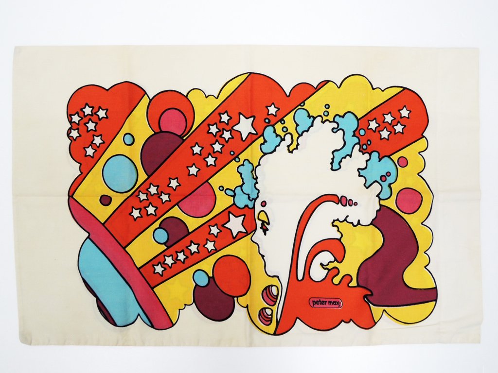 Mohawk ピーター・マックス Peter max ピローケース 枕カバー サイケデリック柄 70'sビンテージ アメリカ製 ポップアート ●