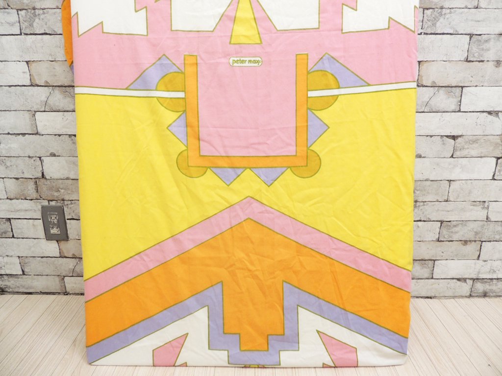 Mohawk ピーター・マックス Peter max ベッドカバー マットレスカバー シングルサイズ サイケデリック柄 70'sビンテージ アメリカ製 ポップアート ●
