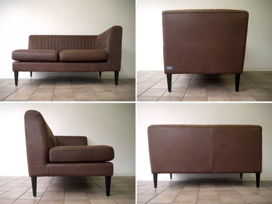 クラッシュゲート CRASH GATE ノットアンティークス Knot antiques グレス 2シーターソファ GRESS 2p SOFA 左肘タイプ レザーテックス カカオ色 カフェスタイル ◇