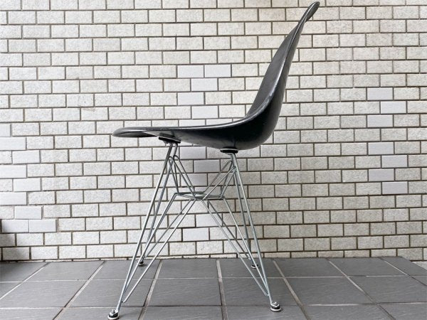 ハーマンミラー Herman Miller サイドシェルチェア 現行FRP製 1stタイプ エッフェルベース ブラック C&R イームズ DSR ミッドセンチュリー ■