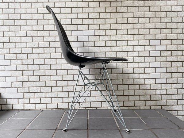 ハーマンミラー Herman Miller サイドシェルチェア 現行FRP製 1stタイプ エッフェルベース ブラック C&R イームズ DSR ミッドセンチュリー ■