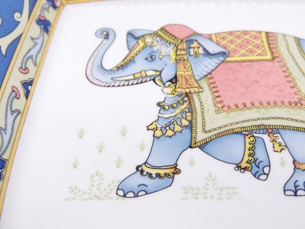 ウェッジウッド WEDGWOOD ブルーエレファント BLUE ELEPHANT スクエアプレート ●