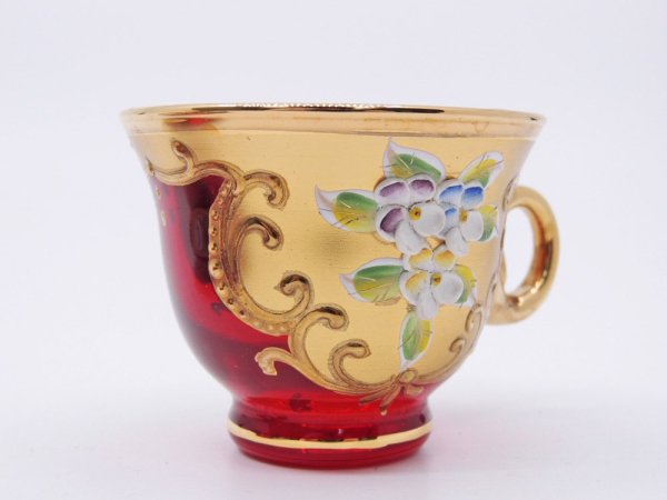 ベネチアングラス Venetian glass A.salvadoni カップ＆ソーサー C＆S ●