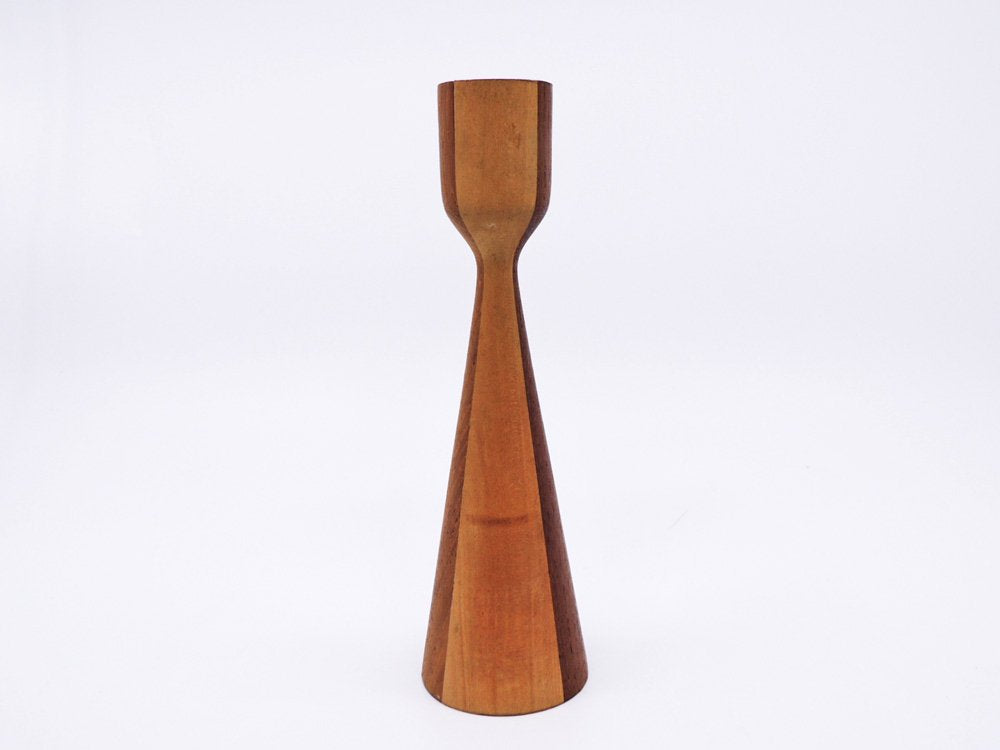 北欧 ビンテージ Scandinavian Vintage チーク材 キャンドルスタンド ツートーン ●