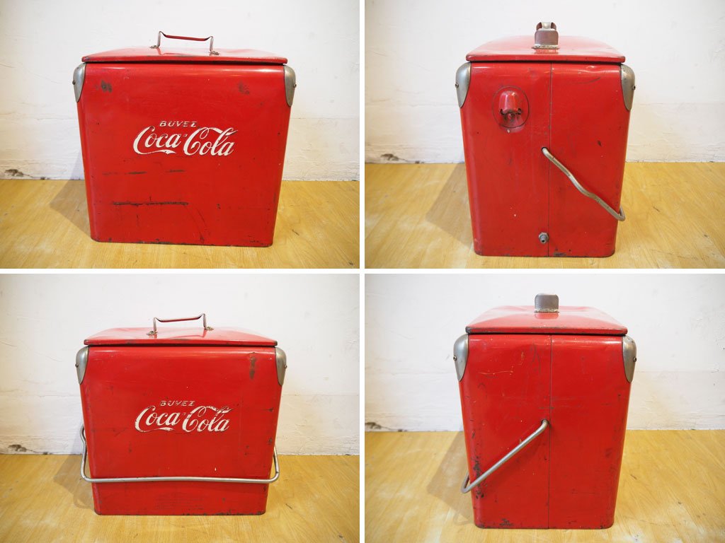 コカ・コーラ Coca-Cola エンボスロゴ クーラーボックス ボトルオープナー付 ICE US ヴィンテージ ★