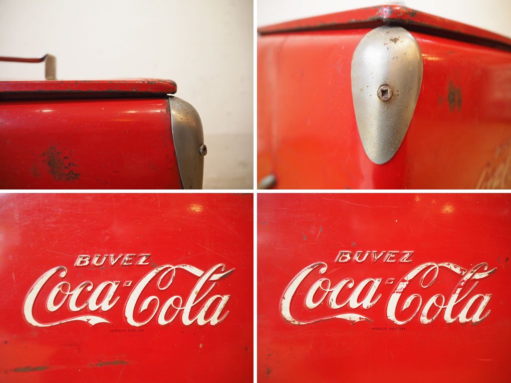 コカ・コーラ Coca-Cola エンボスロゴ クーラーボックス ボトルオープナー付 ICE US ヴィンテージ ★