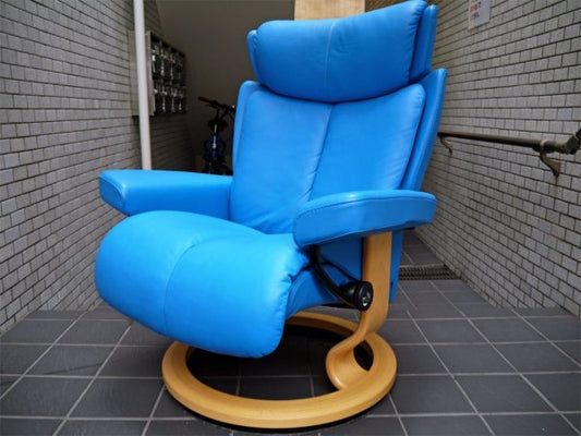 エコーネス EKORNES ストレスレス マジック Stressless Magic クラシックベース ライトブルー リクライニングチェア 北欧 ノルウェー ■