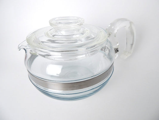 オールドパイレックス OLD PYREX コーニング社 Corning フレームウェア FLAMEWARE 8446 ティーポット 6cup ガラス　1952年～1979年頃 ●