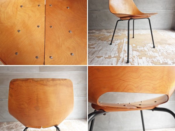 シュタイナー Steiner トノーチェア Tonneau Chair ピエール・ガーリッシュ Pierre Guarich プライウッド 難あり 特価品 現状品 ♪