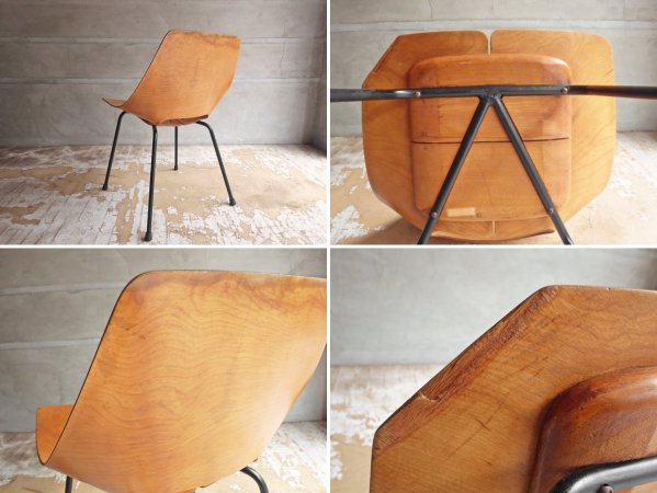 シュタイナー Steiner トノーチェア Tonneau Chair ピエール・ガーリッシュ Pierre Guarich プライウッド 難あり 特価品 現状品 ♪