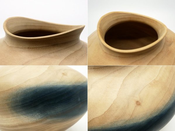 盛永省治 Shoji.M × アウリコ AULICO ウッドボウル WOOD BOWL 藍染め UNITED ARROWS&SONS限定 現代作家 ●