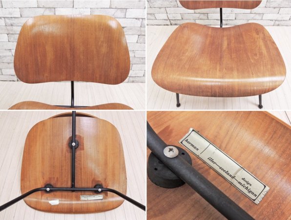 ハーマンミラー HermanMiller イームズ Eames LCM 50s プライウッド ダイニングチェア ウォールナット材 ミッドセンチュリー ●