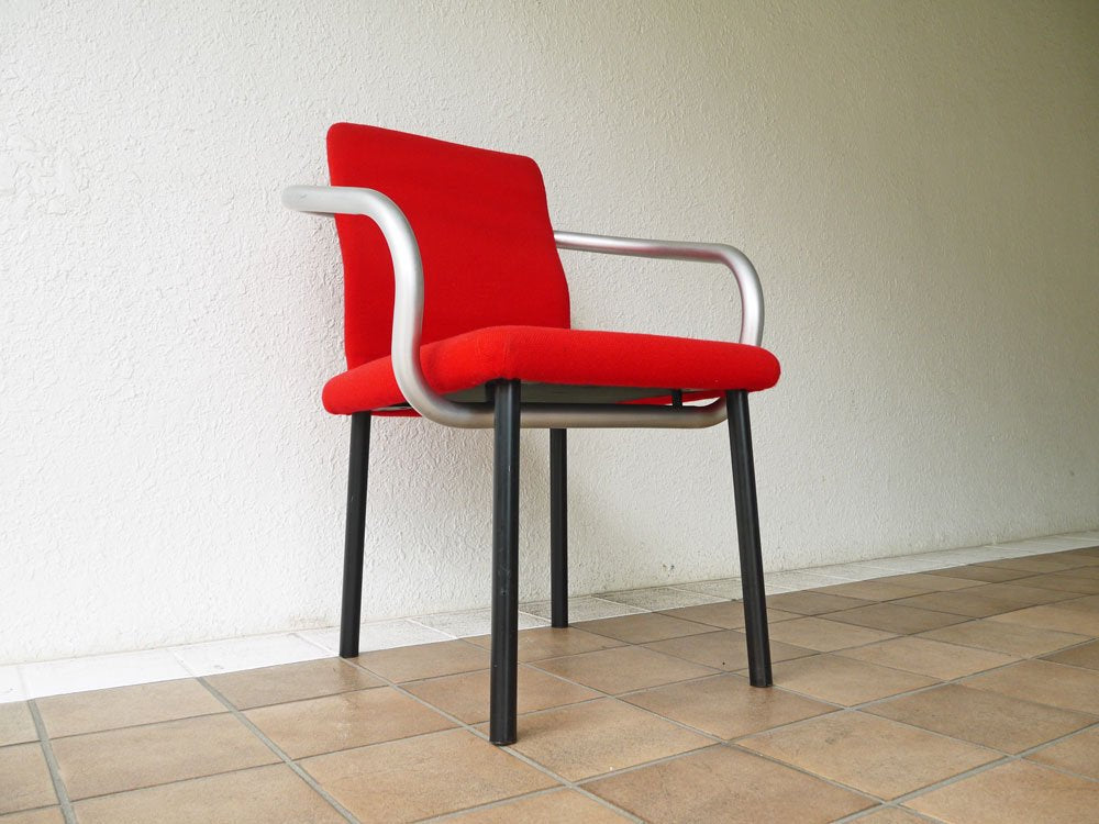 ノル Knoll ノール マンダリン Mandarin アームチェア レッド エットーレ・ソットサス Ettore Sottsass ポストモダン イタリアモダン USA製 定価￥93,500～ ◇