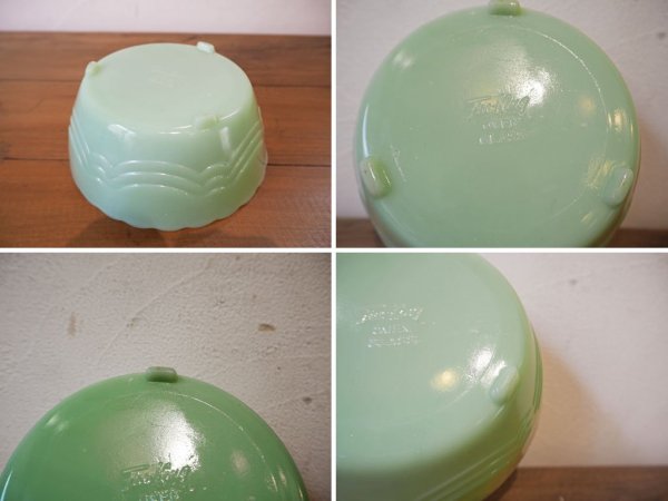 ファイヤーキング Fire King ジェダイ Jade-ite フッテッドボウル Footed Bowl オーブンプルーフ oven-proof フルーツボウル ビンテージ ★