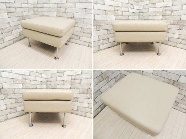 ワイズ フォー リビング Y's for living ラウンジソファ LOUNGE SOFA + オットマン OTTOMAN カウチソファ グレージュ系カラー 合皮 モダン 定価28万円以上 ●