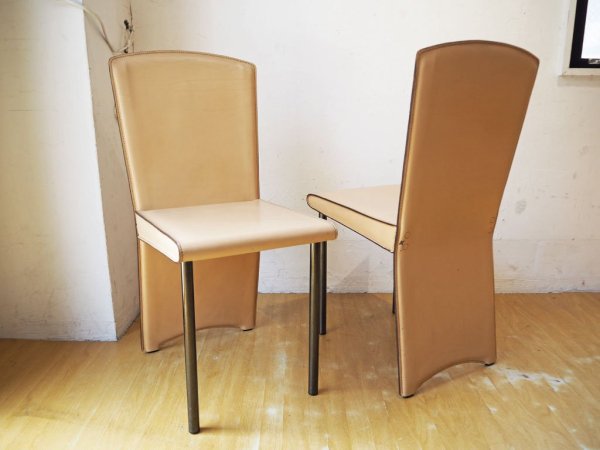 ザノッタ Zanotta アイーダチェア Aida chair ダイニングチェア 本革 ポストモダン アンドレア・ブランジ イタリア A ★