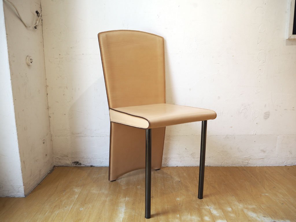 ザノッタ Zanotta アイーダチェア Aida chair ダイニングチェア 本革 ポストモダン アンドレア・ブランジ イタリア B ★