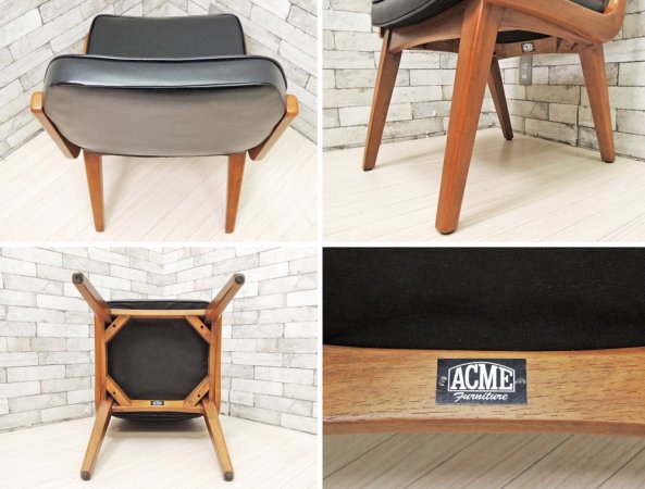 アクメファニチャー ACME Furniture シエラチェア SIERRA CHAIR ダイニングチェア ビニールレザーシート ブラック アメリカンビンテージスタイル ●