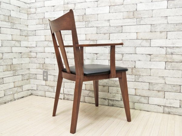 アクメファニチャー ACME Furniture カーディフ アームチェア CARDIFF ARM CHAIR ダイニングチェア アッシュ材 ビニールレザーシート ブラック アーム付 ●