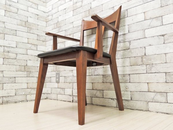 アクメファニチャー ACME Furniture カーディフ アームチェア CARDIFF ARM CHAIR ダイニングチェア アッシュ材 ビニールレザーシート ブラック アーム付 ●