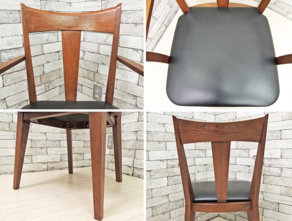 アクメファニチャー ACME Furniture カーディフ アームチェア CARDIFF ARM CHAIR ダイニングチェア アッシュ材 ビニールレザーシート ブラック アーム付 ●