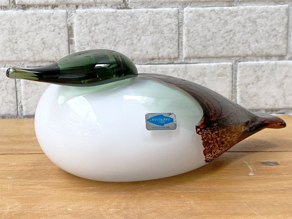 ヌータヤルヴィ Nuutajarvi イッタラ iittala イッタラバード エイダ― Eider ホワイトxブラウン 1986-94 オイバ・トイッカ Oiva Toikka ■