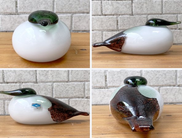 ヌータヤルヴィ Nuutajarvi イッタラ iittala イッタラバード エイダ― Eider ホワイトxブラウン 1986-94 オイバ・トイッカ Oiva Toikka ■