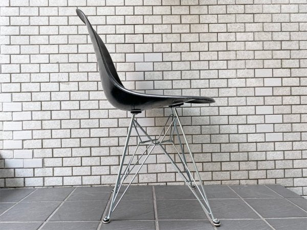 ハーマンミラー Herman Miller サイドシェルチェア 現行FRP製 1stタイプ エッフェルベース ブラック C&R イームズ DSR ミッドセンチュリー ■