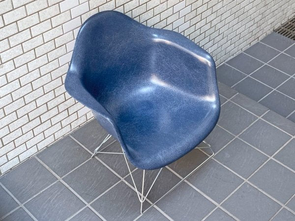 ハーマンミラー Herman Miller アームシェルチェア LAR 現行FRP製 キャッツクレイドル ラウンジベース ネイビー C&R イームズ ミッドセンチュリー ■