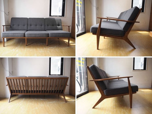 アクメ ファニチャー ACME Furniture デルマー DELMAR 3シーターソファ グレー Gray アッシュ材 参考価格 28万円相当 ★